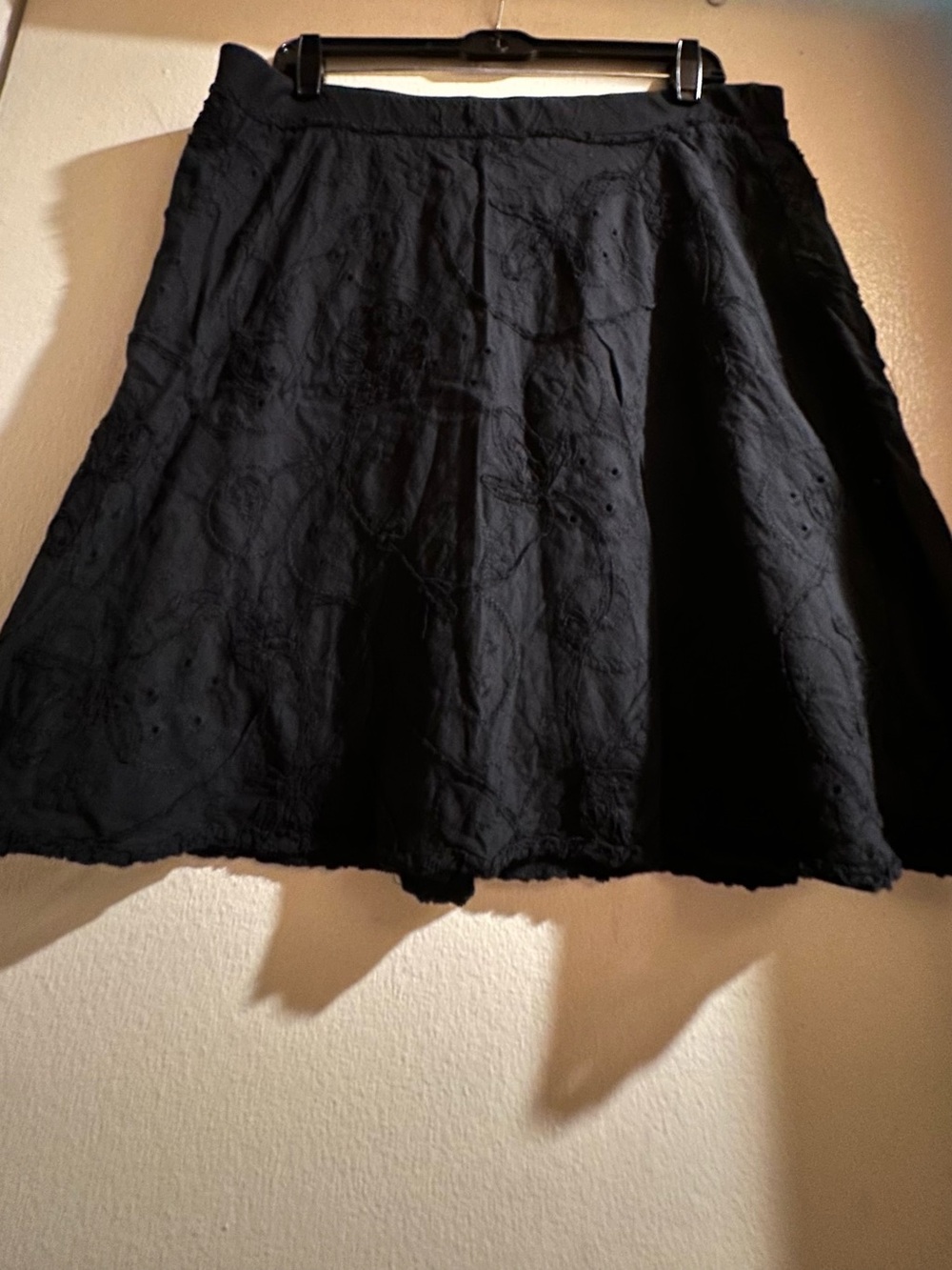 Vintage Max Studio Black Eyelet Circle Skirt very light wear